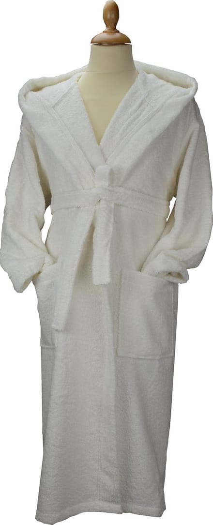 ARTG Robezz - Biologische Katoen - Badjas Capuchon - Wit - White - Maat S/M