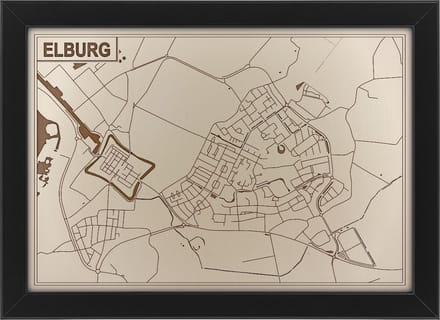 Houten stadskaart van Elburg