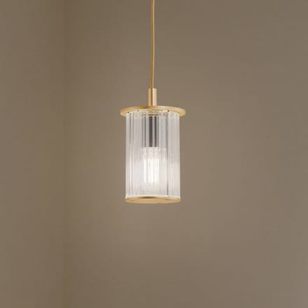 Argon Buiten hanglamp Nora, goud/transparant, IP44, glas