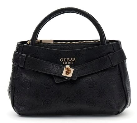 GUESS handtas schoudertas Ella Logo Mini Satchel Black Logo zwart