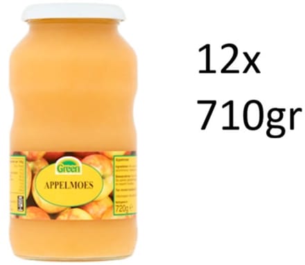 Green Appelmoes appelmousseline - voordeelpak multipak 12x 710gram