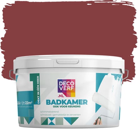 Decoverf badkamerverf 2.5L donkerkoraal