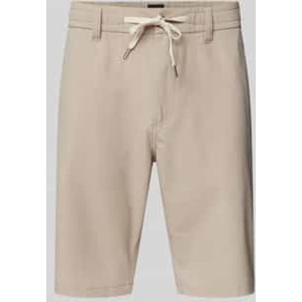 Tapered fit korte chino met structuurmotief