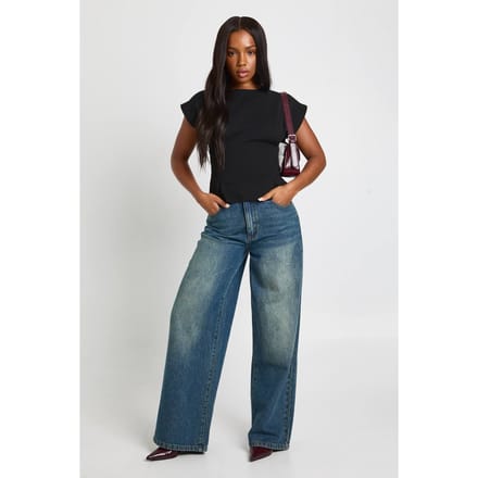 boohoo Dames Crepe mouwloze top met ingesnoerde taille | Black | Maat: 10
