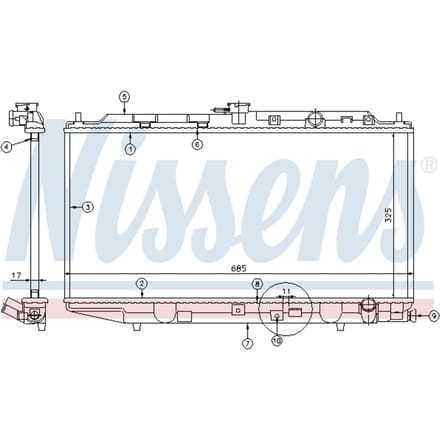 Radiator, motorkoeling NISSENS 62256