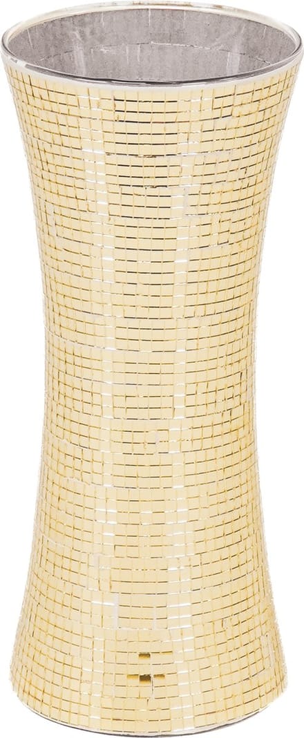 Housevitamin Bloemen Vaas - Disco-Glitter-Glas-Goud - 12,5x12,5x30cm