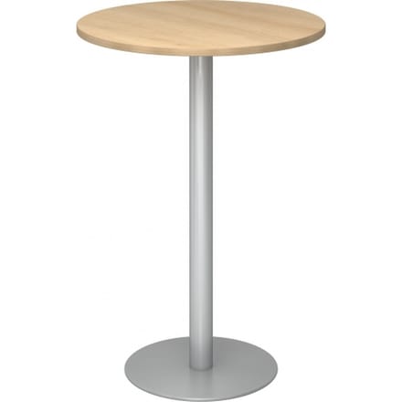 BISTRO H80R S - Systeem conferentietafel Eiken Zilver Ø 80