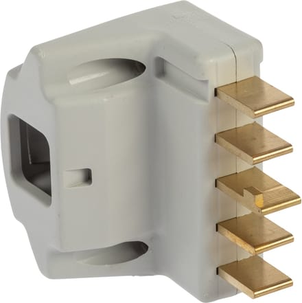Nordic Quality Connector 3P+N+J Angled (D) Light Gray