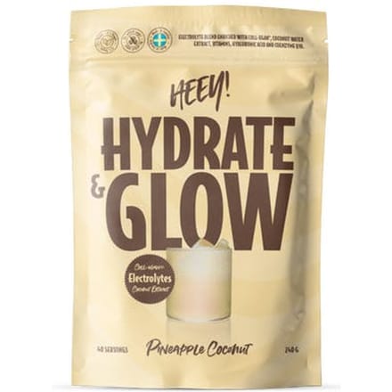 Heey! Hydrate &amp; Glow Electrolytes + Coll-egan&reg; Pineapple Coconut 240 g
