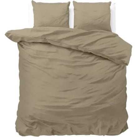Zensation Satin Point - Dekbedovertrek - Eenpersoons - 140x200/220 + 1 kussensloop 60x70 - Taupe