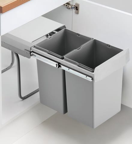 Wesco Double Deluxe Inbouw Prullenbak - 2 x 15 l