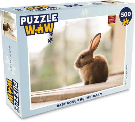 Puzzel Baby konijn - Dons - Vacht - Legpuzzel - Puzzel 500 stukjes
