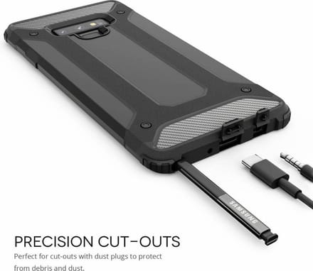 HB Hoesje Geschikt voor Samsung Galaxy Note 9 - Anti Shock Hybrid Armor Back Cover - Grijs