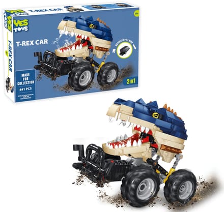 Yes Toys T-rex auto met 441 bouwblokjes