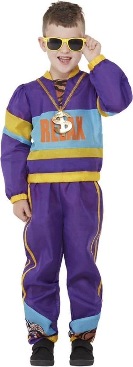 Smiffys Kinder Kostuum -Kids tm 9 jaar- 80s Relax Paars