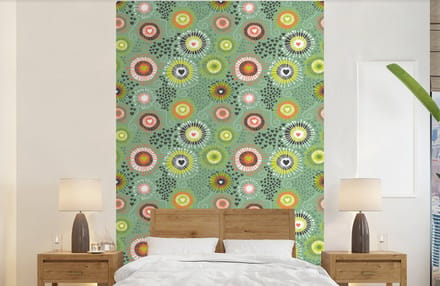 Behang - Fotobehang Bloem - Design - Hartjes - Breedte 140 cm x hoogte 220 cm
