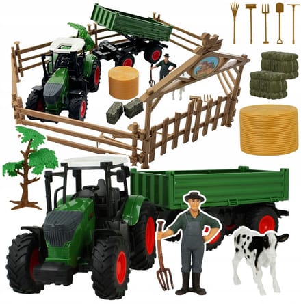 Boerderij Speelgoed: Tractor met Aanhanger, Boer & Dieren