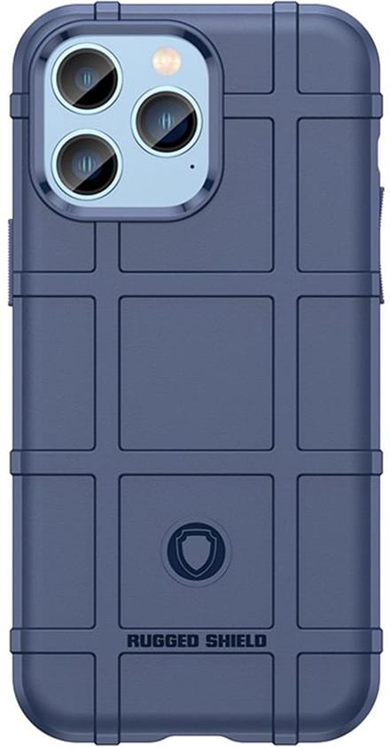 MobyDefend Hoesje - Geschikt voor iPhone 14 Pro Max - Rugged Shield TPU Backcover - Blauw