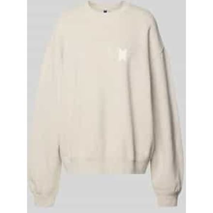 Sweatshirt met statementprint op de achterkant model 'No Hustle'
