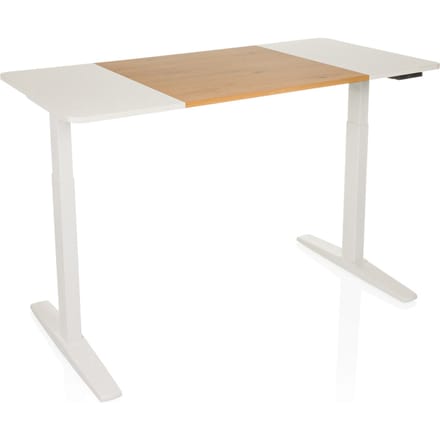 Bureau STAND T3 140 x 70 elektrisch in hoogte verstelbaar wit/eiken/wit hjh OFFICE