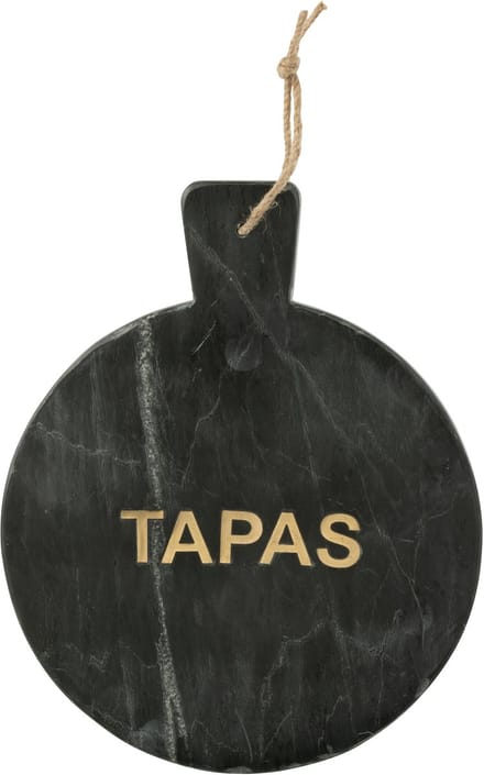J-Line snijplank Tapas Rond Marmer - steen - zwart/goud