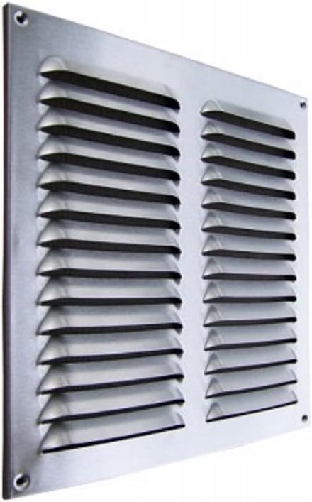 Hoekig Ventilatie Rooster RVS 320x320 mm voor Binnen en Buiten