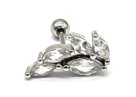 Oorpiercing met Zirkonia - RVS - 12 mm - Zilverkleurig