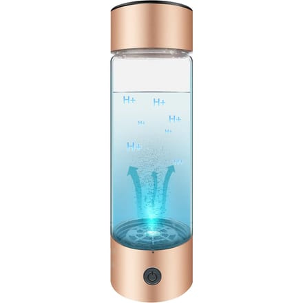 Waterstofwatergenerator met PEM SPE-technologie 330 ml oplaadbare waterstofwaterfles - goud