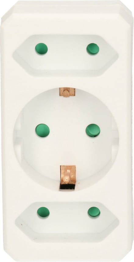 Humbert Stopcontact splitter - triple - wit - voor 3 stekkers - verdeelstekkers