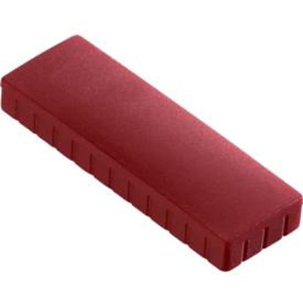MAUL Magneet rechthoek 10 stuks 1 kg kunststof Ferriet bruchsicher erodiert lackiert 5.4 x 1.9 x 0.9 cm rood