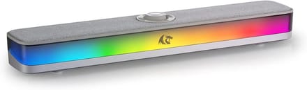 Desktop Soundbar - PC Luidsprekers - Muziek Luisteren - 2.0 Stereo Geluid - Compact Ontwerp - Grijs