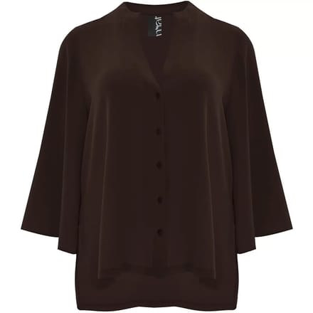 V-hals Blouse in Crêpe Dames Mat Fashion Airwashed