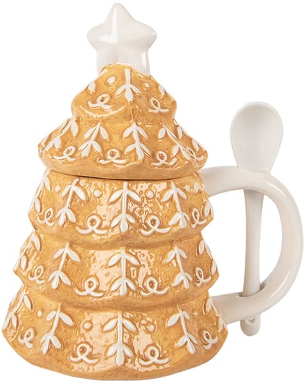 Clayre & Eef Mok Kerstboom 350 ml Bruin Keramiek