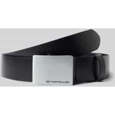 Tom Tailor - TTBOB leren riem met gesp - Maat 85 - black uni