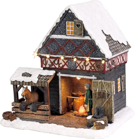 Luville Kerstdorp Miniatuur Smederij - L20 x B17 x H20 cm