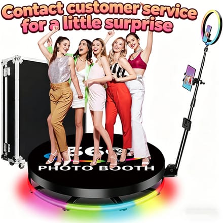 360 graden camera draagbare high-quality selfiebooth met groene scherm achtergrond; 360 mini draagbare fotobooth