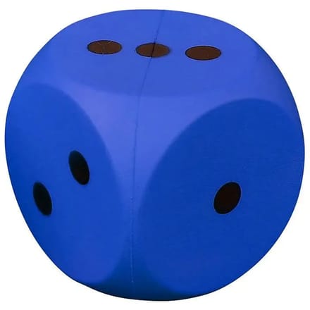 Dobbelsteen - Foam - Coated - Blauw - 14 centimeter
