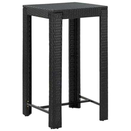 vidaXL - 3-delige - Tuinbarset - met - kussens - poly - rattan - zwart