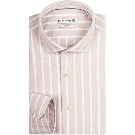 Giordano Overhemd Row Cutaway Stripe Licht Beige / male