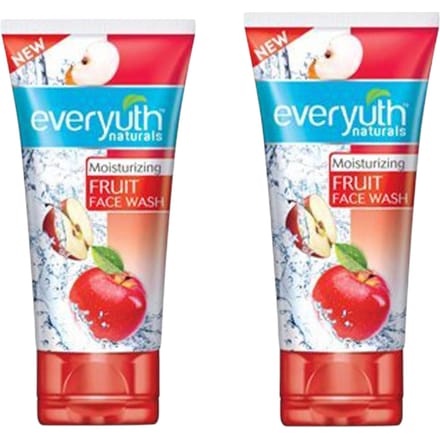 Everyuth Naturals Hydraterende Fruit Gezichtsreiniger 50 g Pak van 2 Milde Hydraterende Reiniger voor Vrouwen blue