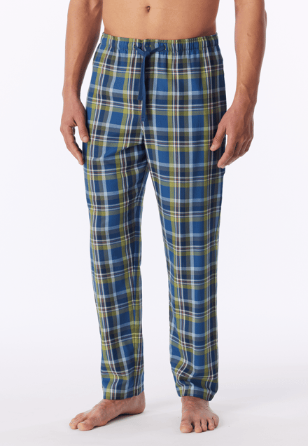 Langere broek van geweven stof, olijfgroen geruit - Mix+ Relax 48