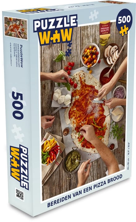 Puzzel Bereiden van een pizza brood - Legpuzzel - Puzzel 500 stukjes