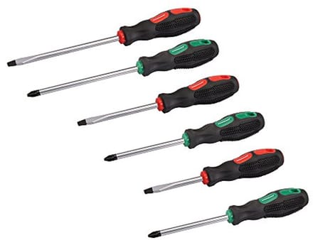 Universele schroevendraaier set, 6-delig met ergonomische handgrepen