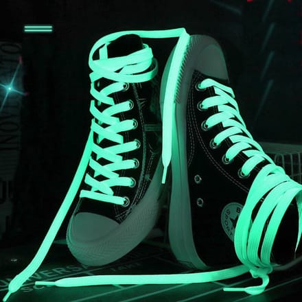 *** 2 paar Glow in the dark Schoenveters - 80cm - Wit - van Heble®***