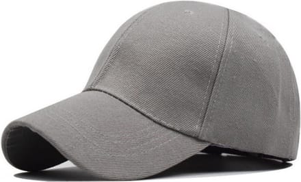 Baseball Cap – eCarla - Katoen - Unisex - One size - Verstelbaar - Lichtgrijs effen