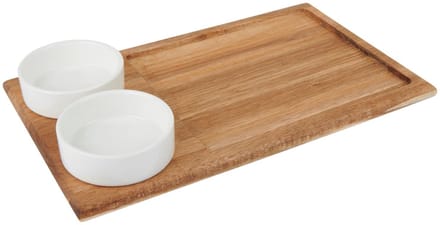 alpina Borrelplank met Kommen - Tapasplank 30x18cm - Serveerplank Hout