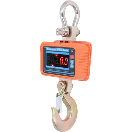 4400lb 2000kg Digitale Kraanweegschaal Hoge Nauwkeurigheid LED Display Heavy Duty Hangweegschaal met Afstandsbediening orange