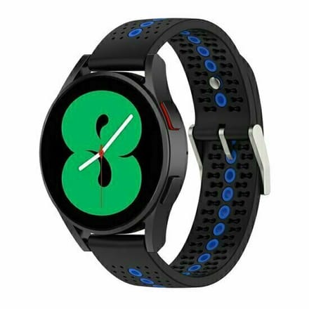 By Qubix - Dot Pattern siliconen bandje - Zwart met blauw - geschikt voor Huawei Watch 5 - 46mm