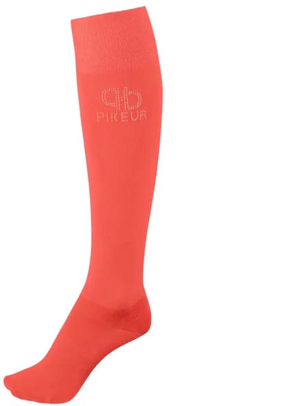 Pikeur Sokken Studs Gold Coral Red - 38-40 | Paardrijsokken