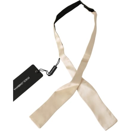 Dolce & Gabbana Beige Slim Skinny Herenstropdas 100% Zijde Stropdas